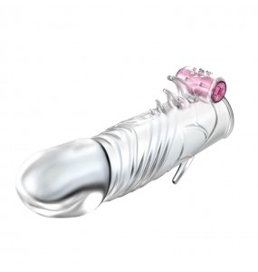 BAILE - Powerful Vibrating Crystal Penis Sleeve (L:13cm - D:3.6cm)